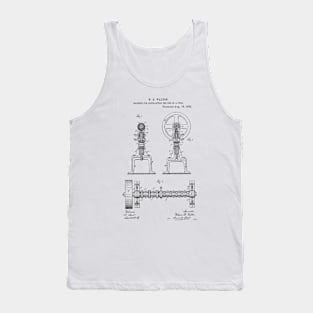 Machine for Contracting the end of a tube Vintage Retro Patent Hand Drawing Funny Novelty Gift Tank Top